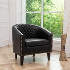 Logan Faux Leather Tufted Club Chair