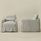 Clara Linen Slipcover Swivel Chair