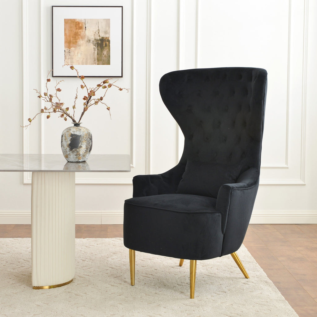Letitia Velvet Wingback Accent Chair