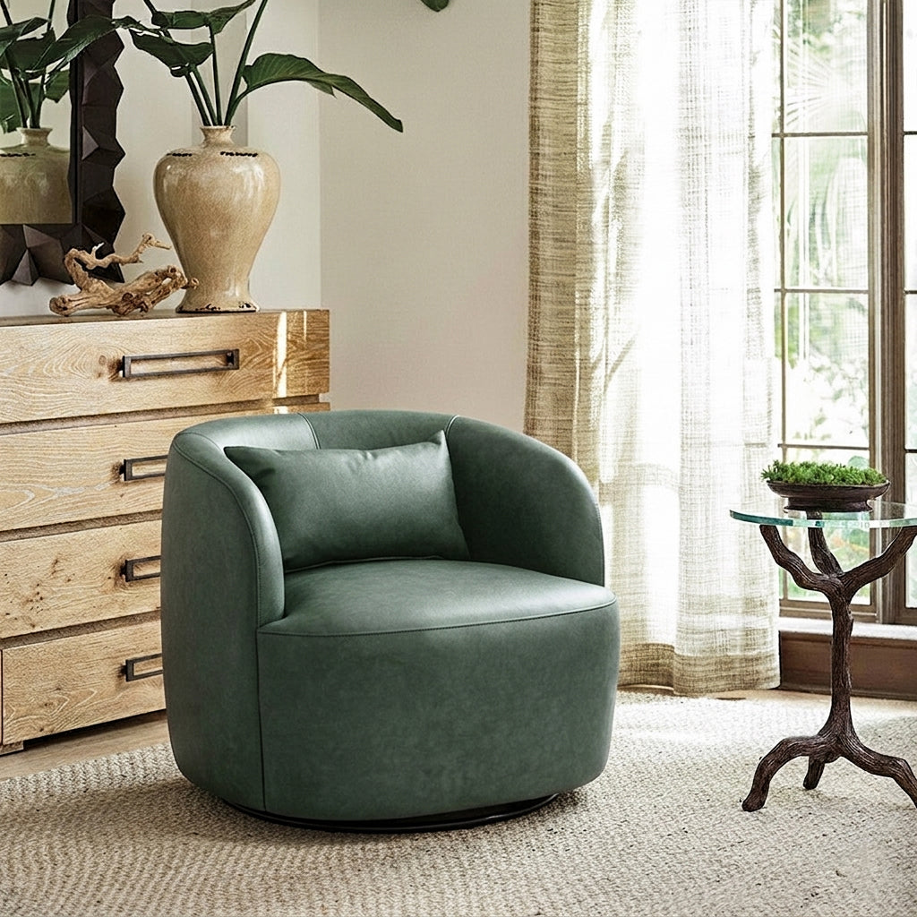 Ashlie Faux Leather Swivel Chair