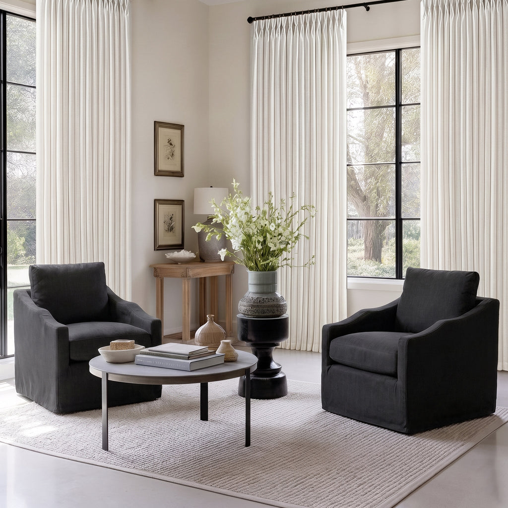 Charles Slipcover Swivel Barrel Chair