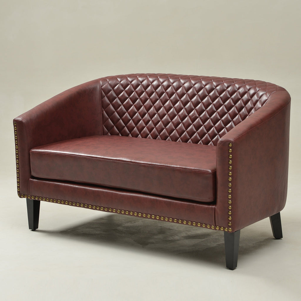 Logan Faux Leather Tufted Loveseat