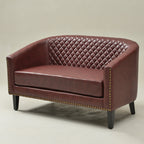 Logan Faux Leather Tufted Loveseat