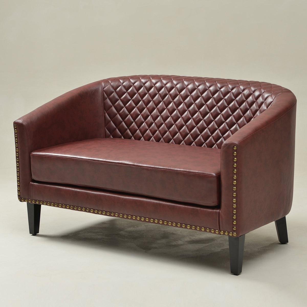 Logan Faux Leather Tufted Loveseat