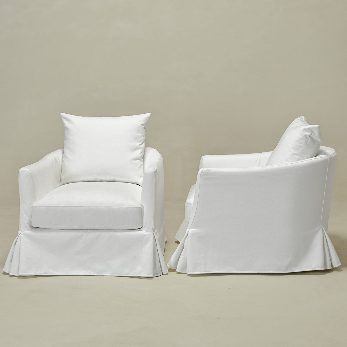 Eliza Slipcover Swivel Barrel Chair