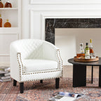 Louis Faux Leather Tufted Club Chair