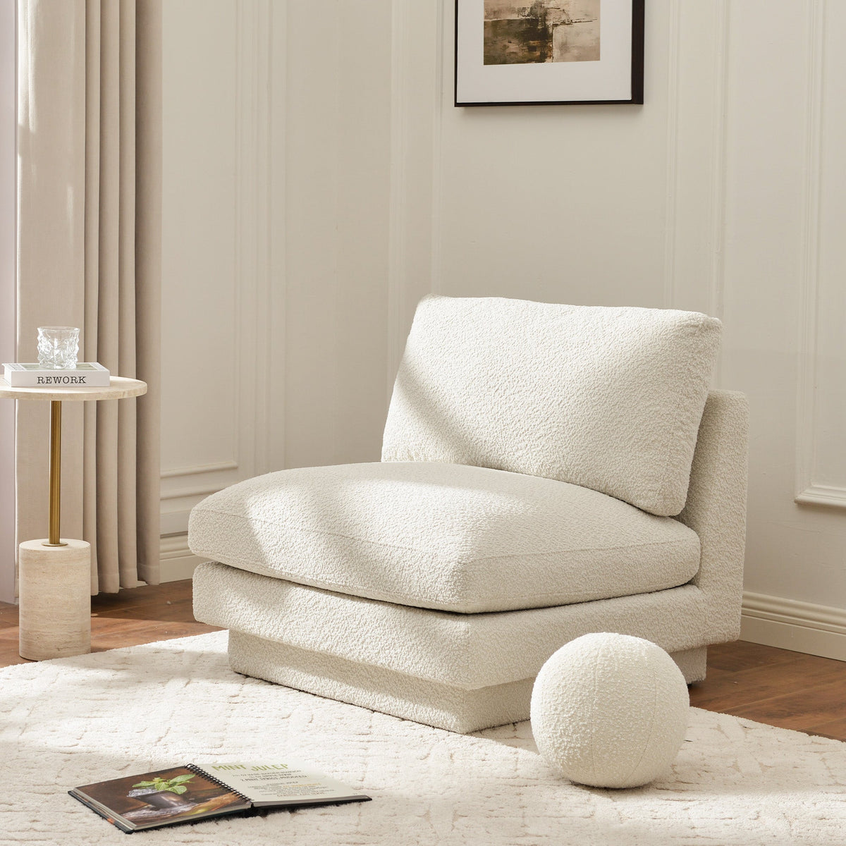 Montyne Bouclé Armless Chair