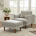 Samuel Tapered Arm Chair with ottoman