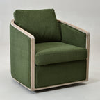 Claude Bouclé Swivel Barrel Chair