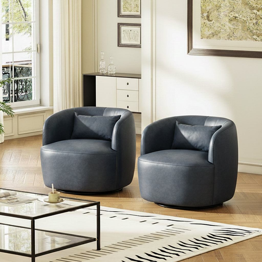 Ashlie Faux Leather Swivel Chair