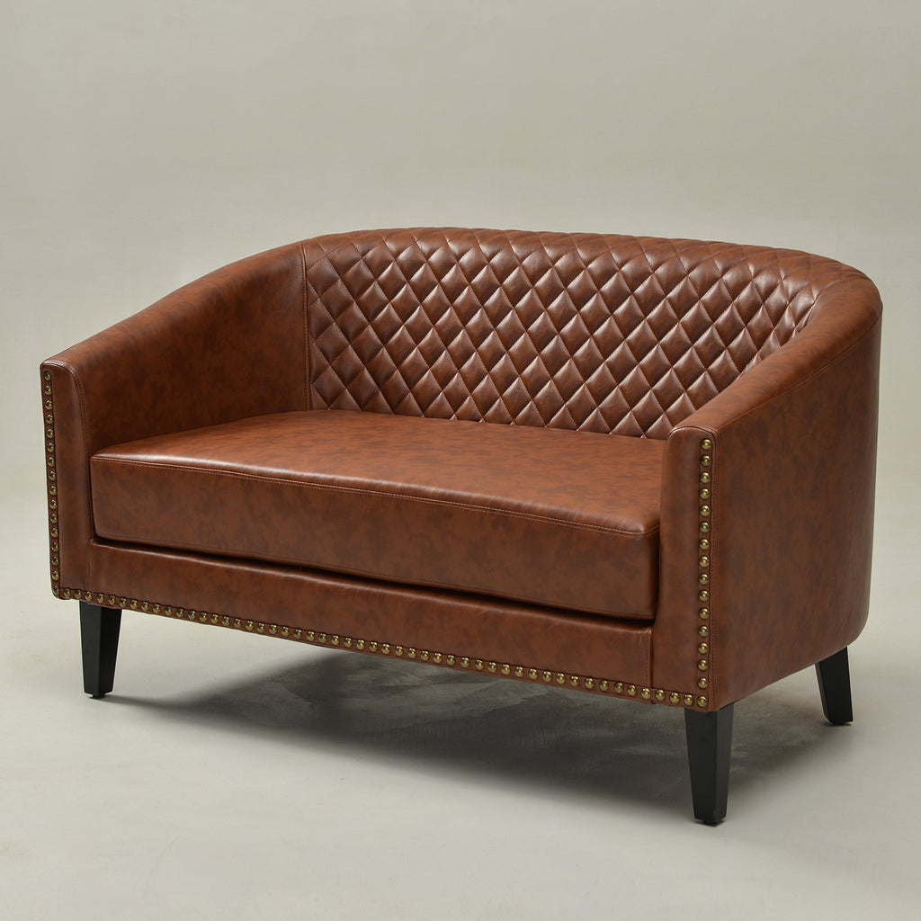 Logan Faux Leather Tufted Loveseat