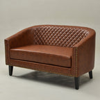 Logan Faux Leather Tufted Loveseat