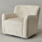 Vestie Chenille Swivel Barrel Chair