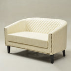 Logan Faux Leather Tufted Loveseat