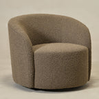 Everitte Bouclé Swivel Barrel Chair