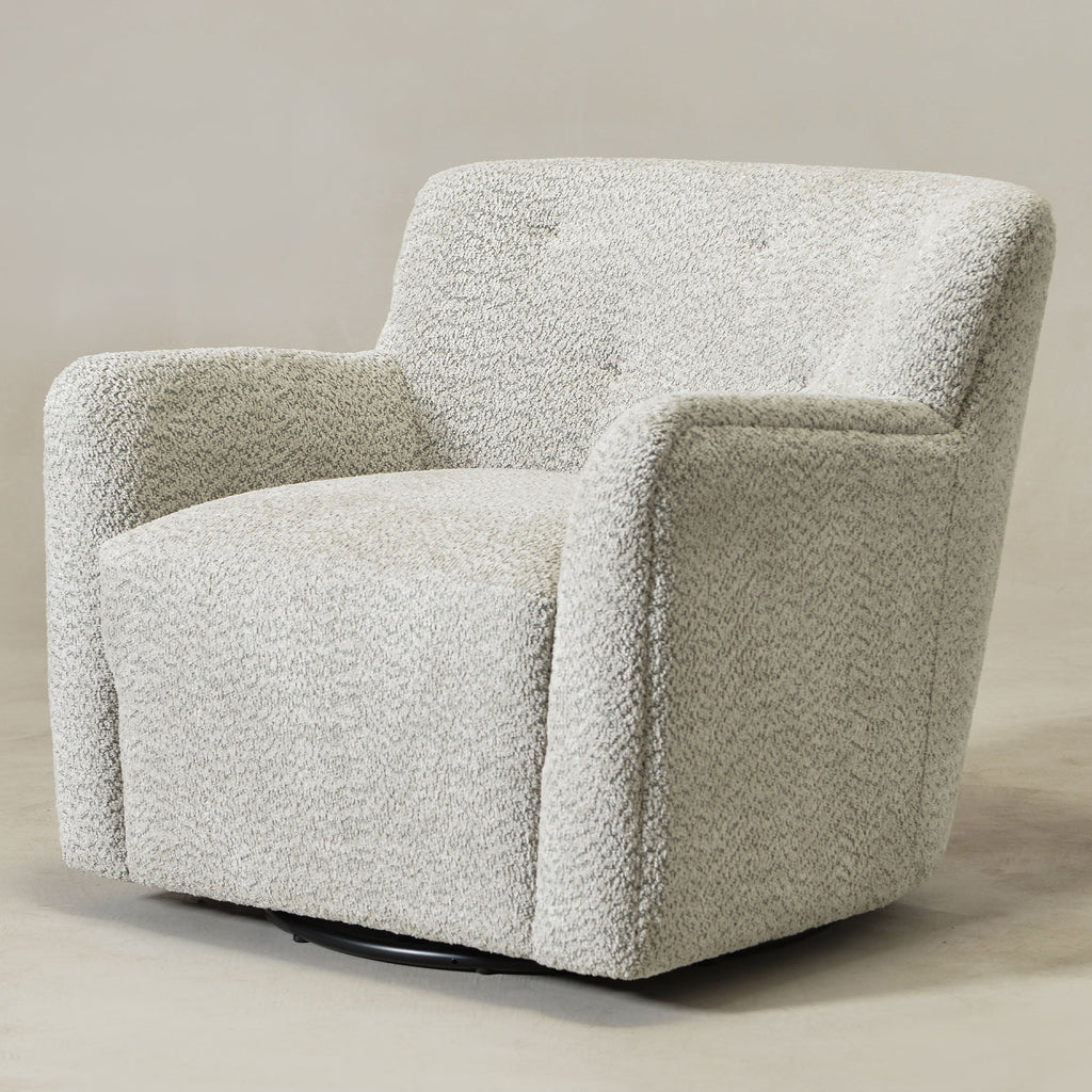 Vestie Chenille Swivel Barrel Chair