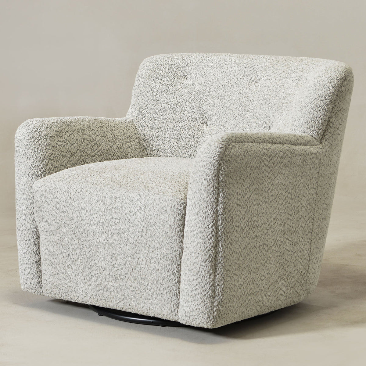 Vestie Chenille Swivel Barrel Chair