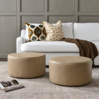 Elof Faux Leather Ottoman
