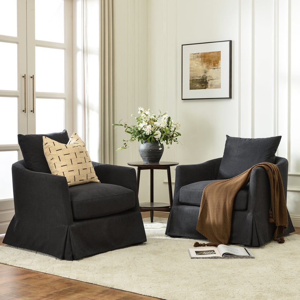 Eliza Slipcover Swivel Barrel Chair