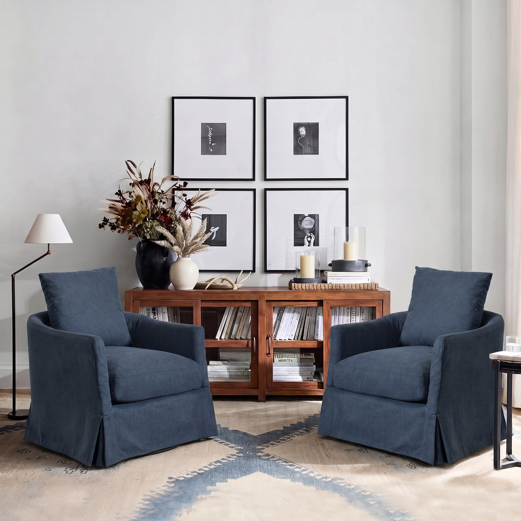 Eliza Slipcover Swivel Barrel Chair