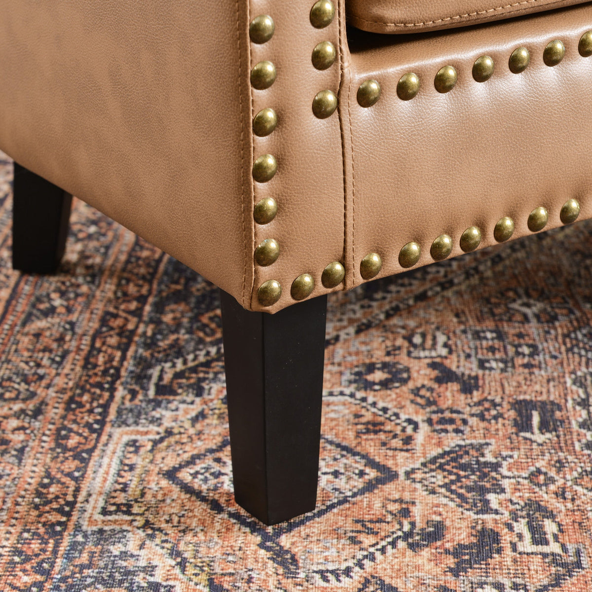 Louis Faux Leather Tufted Club Chair
