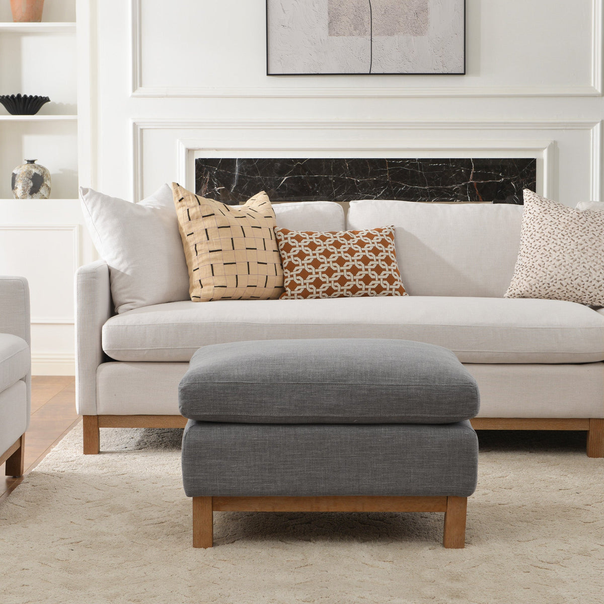 Albert Premium Linen Ottoman