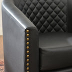 Logan Faux Leather Tufted Swivel Club Chair
