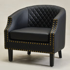 Louis Faux Leather Tufted Club Chair