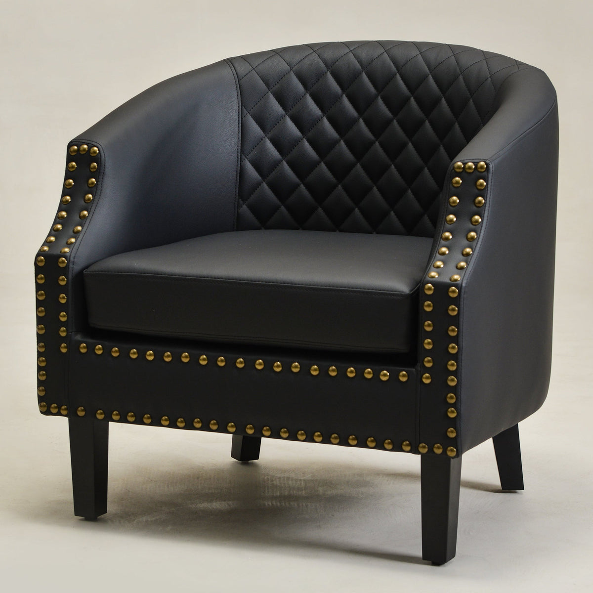 Louis Faux Leather Tufted Club Chair
