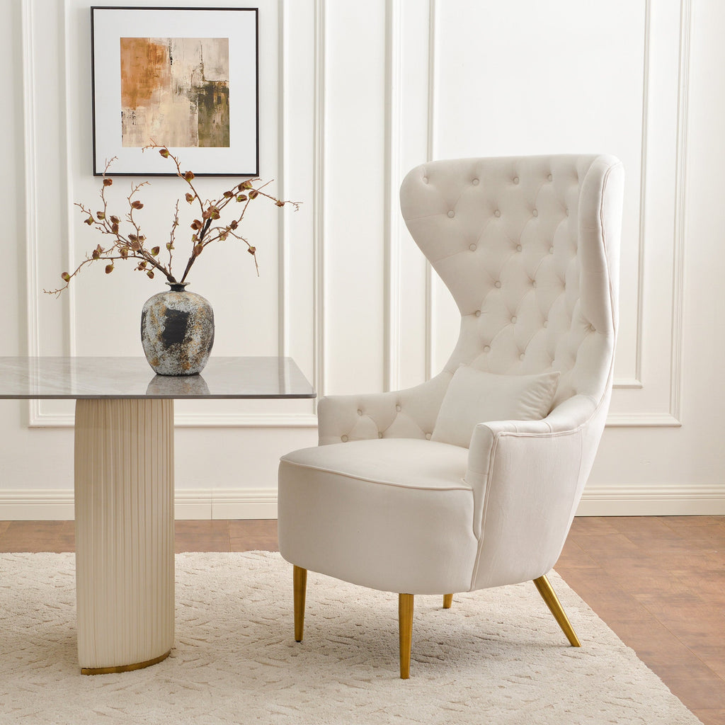 Letitia Velvet Wingback Accent Chair