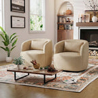 Ashlie Linen Swivel Barrel Chair