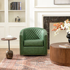 Logan Faux Leather Tufted Swivel Club Chair