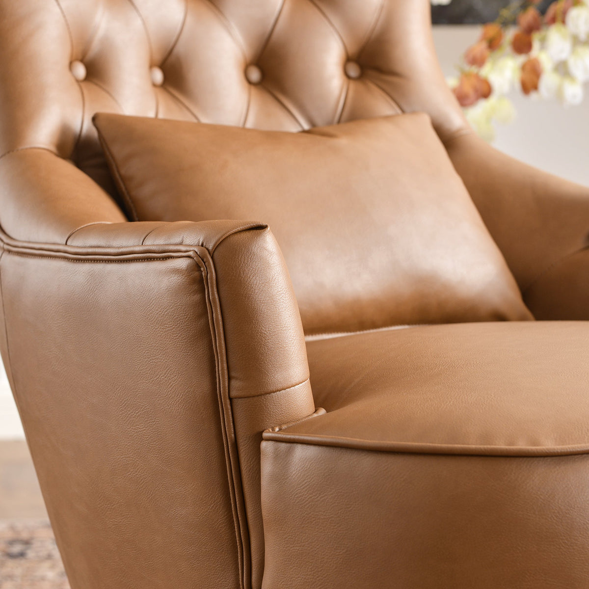 Letitia Faux Leather Wingback Chair
