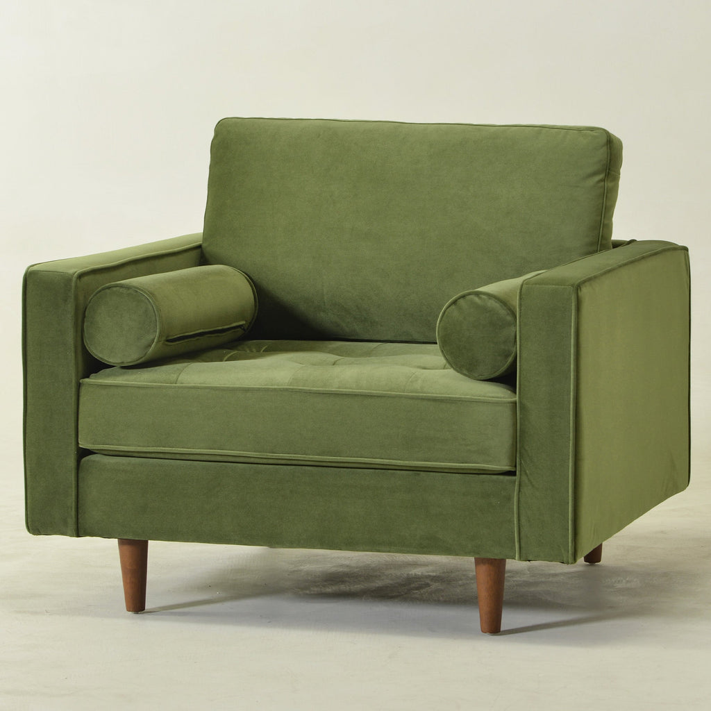 Tiziano Tufted Armchair with Accent Pillows