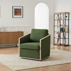 Claude Bouclé Swivel Barrel Chair