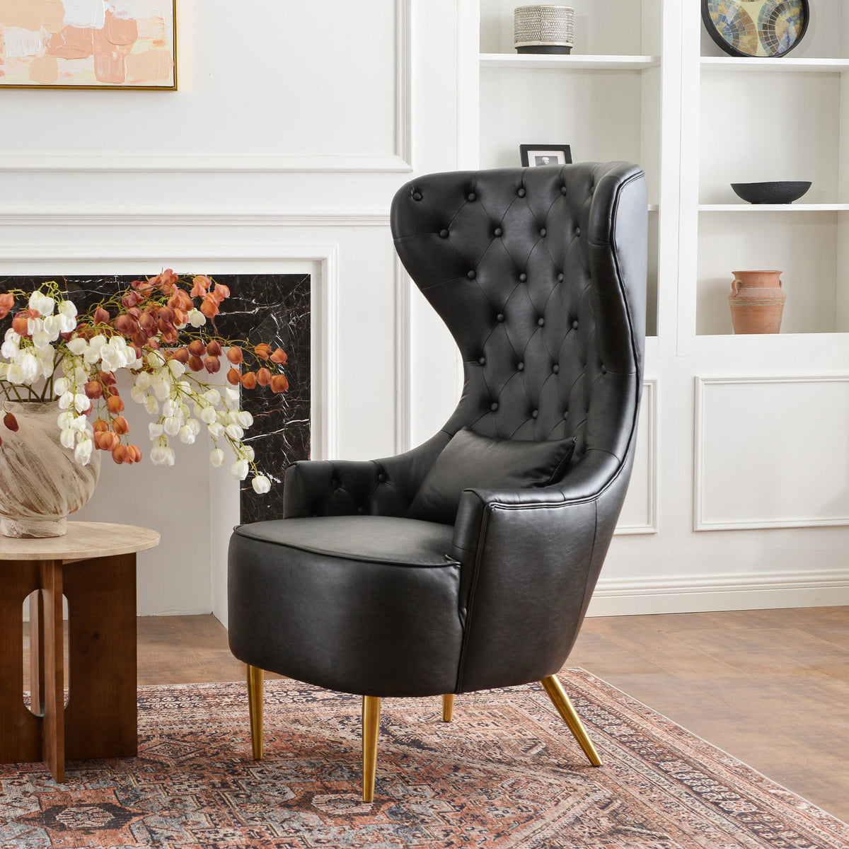 Letitia Faux Leather Wingback Chair
