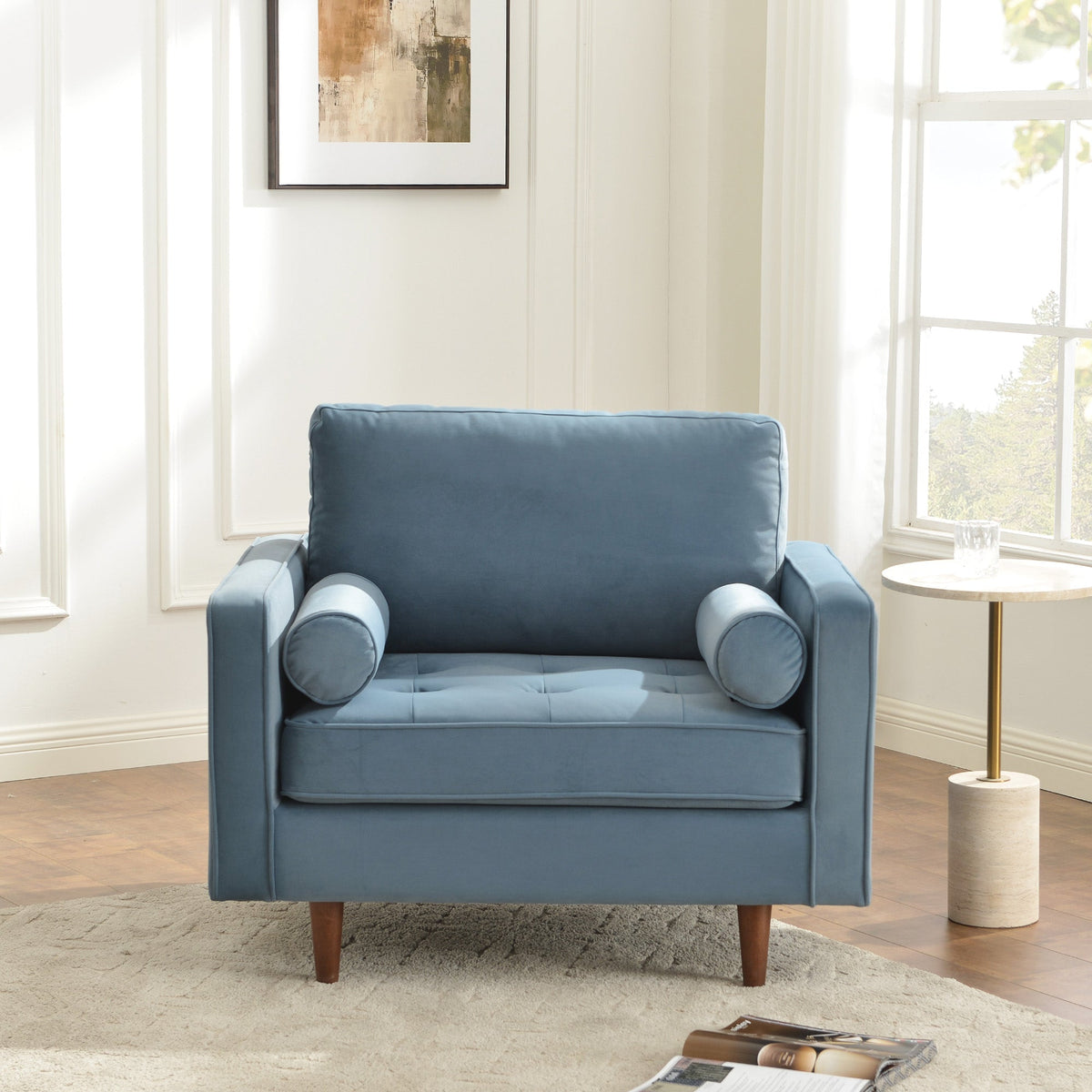 Tiziano Tufted Armchair with Accent Pillows
