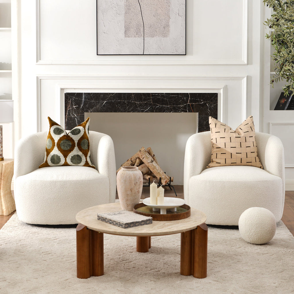 Ashlie Bouclé Swivel Barrel Chair