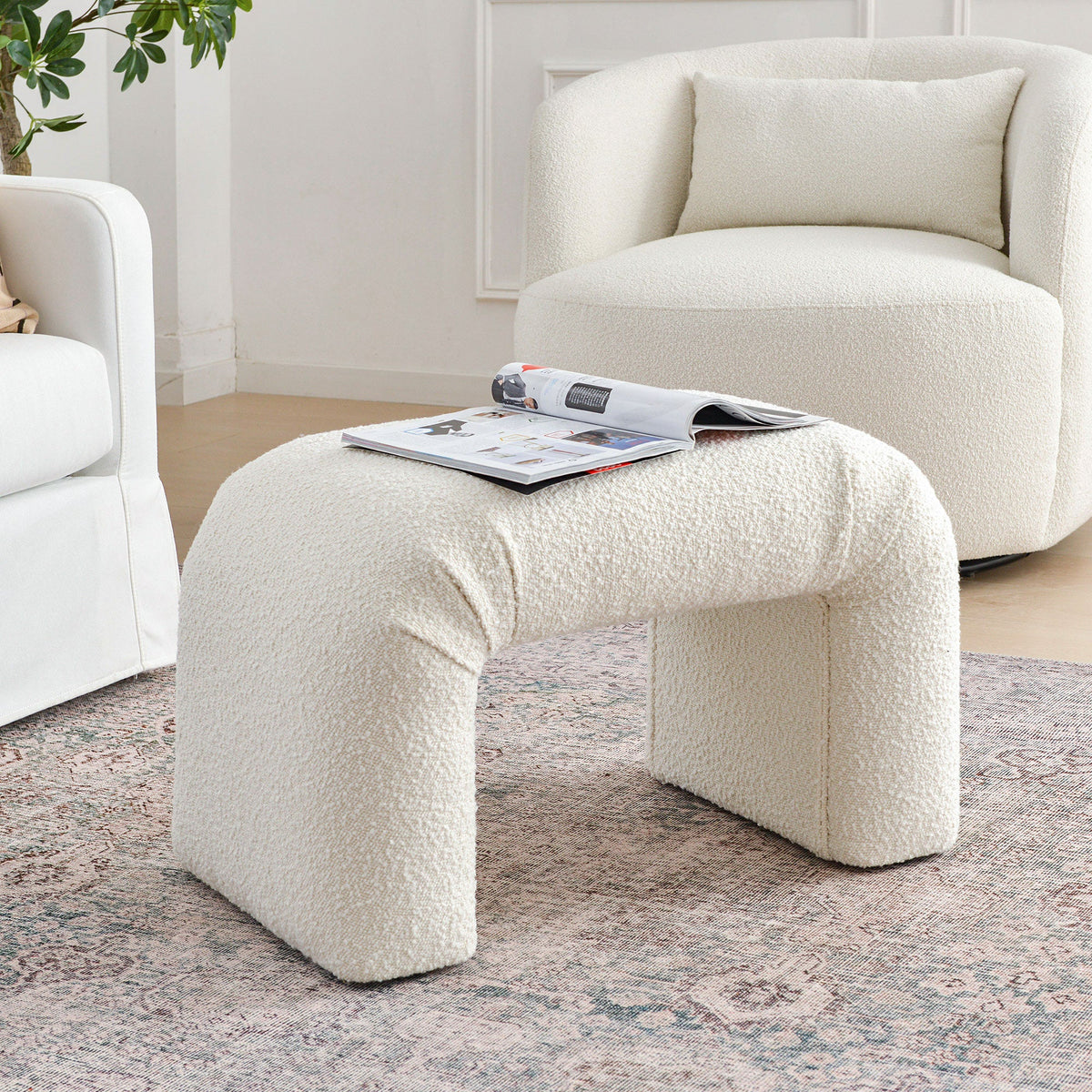 Norris Bouclé Ottoman