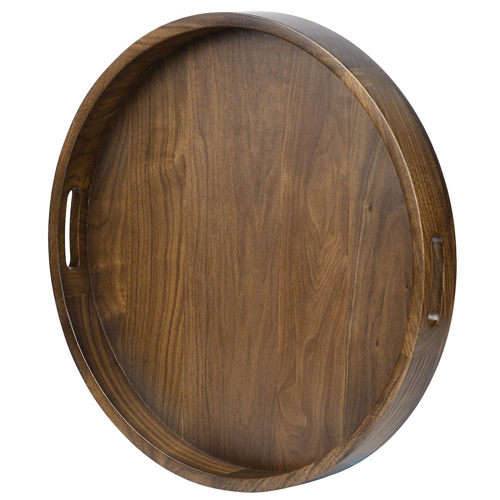 Teratect Round Black Walnut Serving Tray