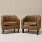 Logan Faux Leather Tufted Club Chair