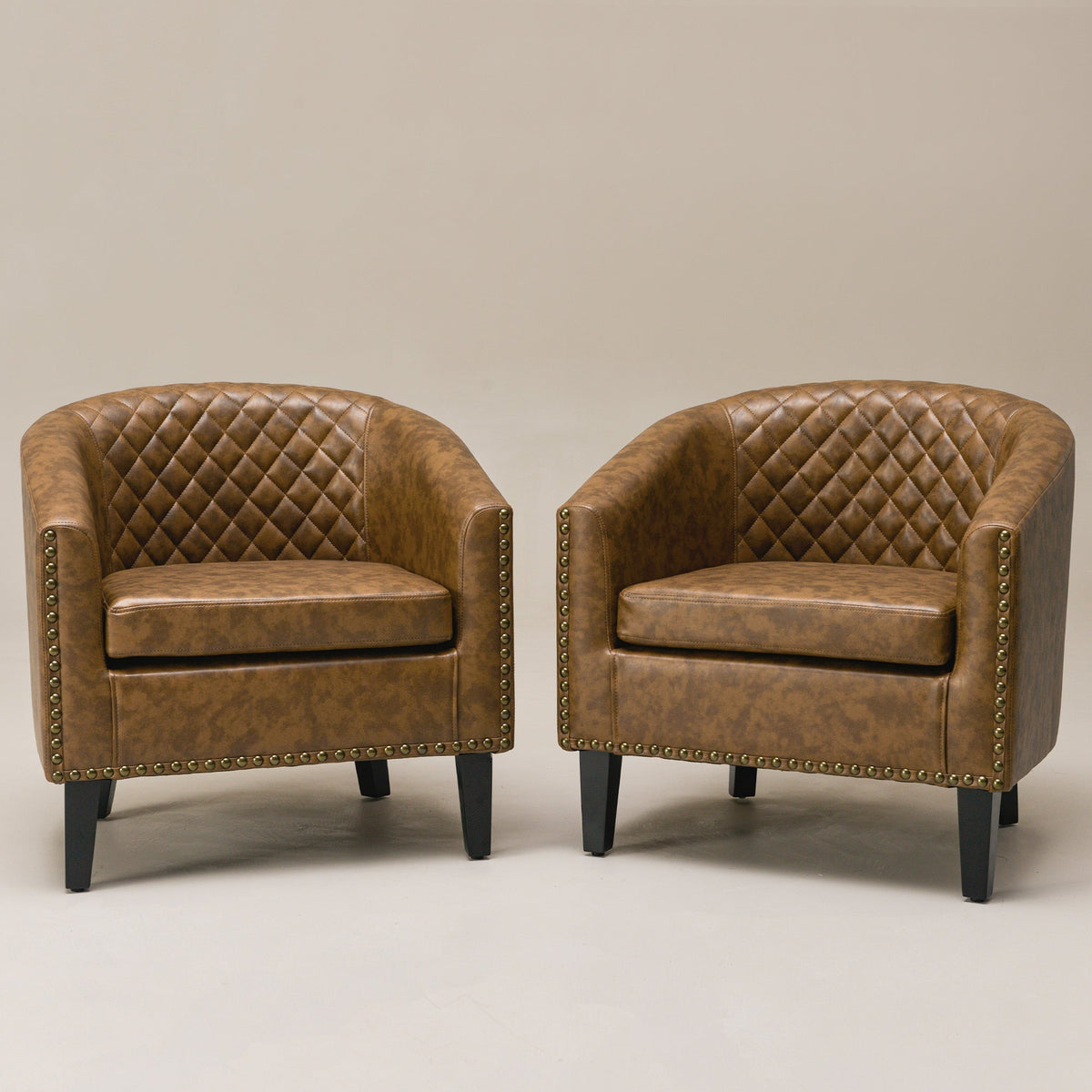 Logan Faux Leather Tufted Club Chair