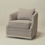 Minerva Linen Swivel Barrel Chair