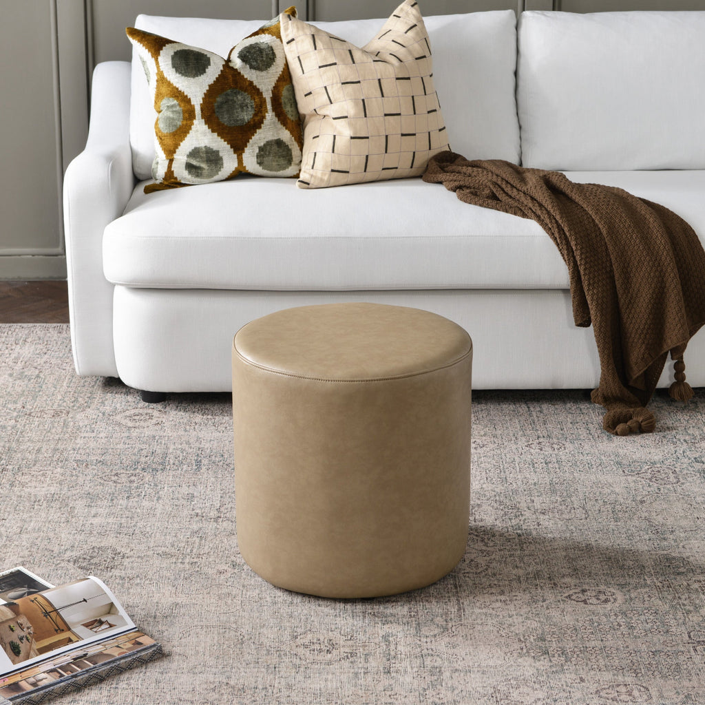 Elof Faux Leather Ottoman