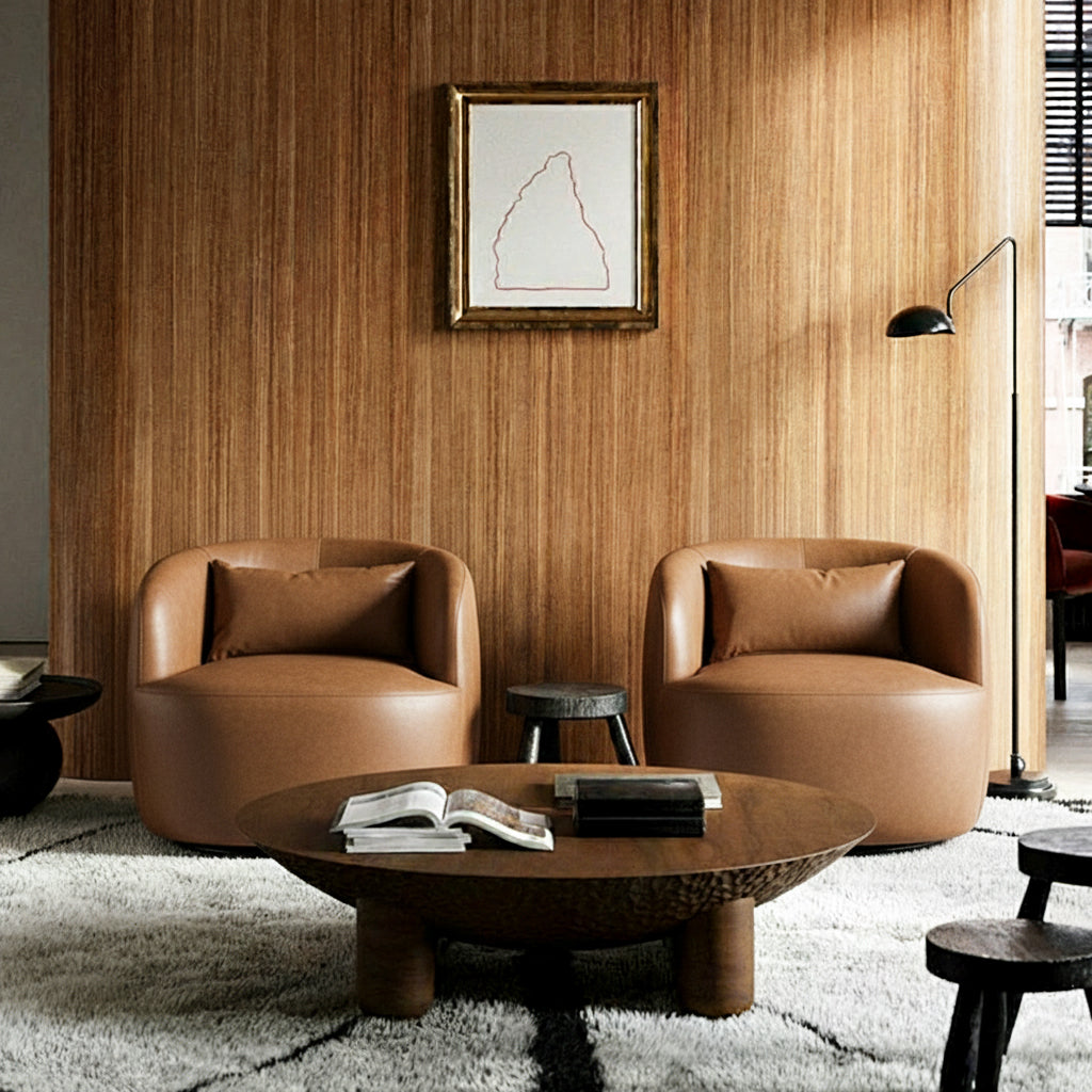 Ashlie Faux Leather Swivel Chair
