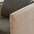 Claude Premium Leather Swivel Cane Chair