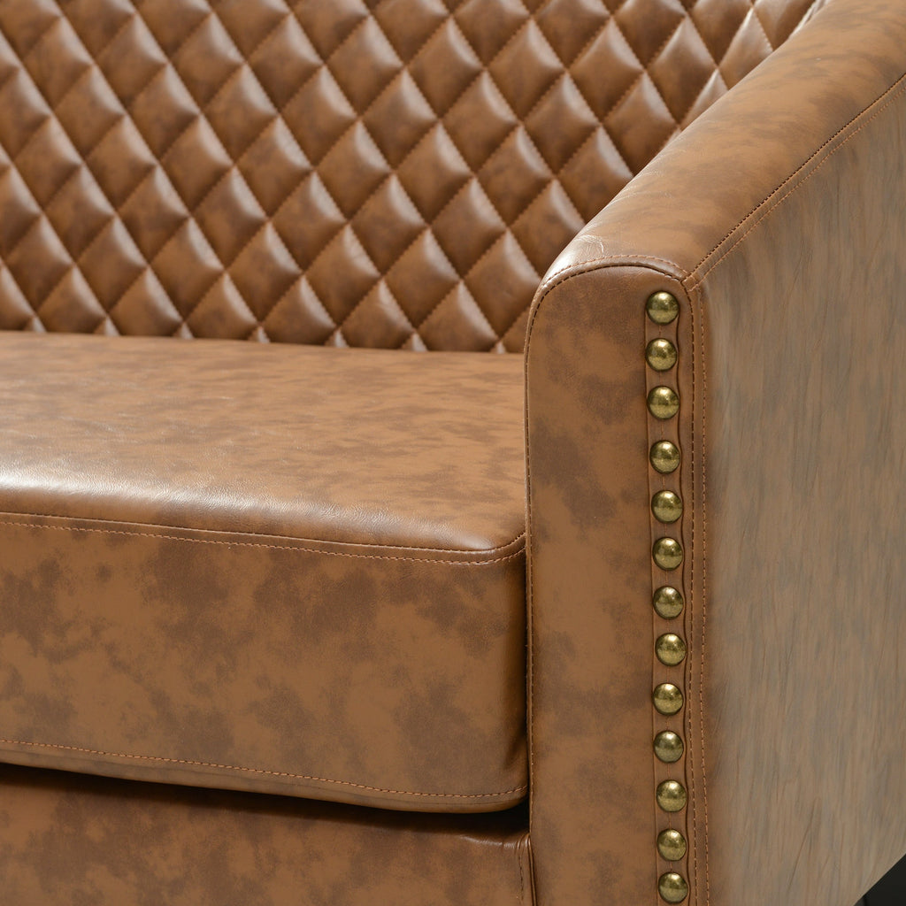 Logan Faux Leather Tufted Loveseat