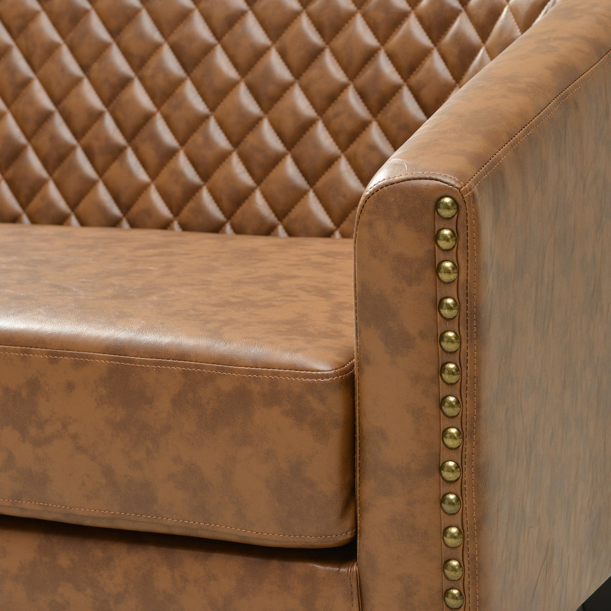 Logan Faux Leather Tufted Loveseat