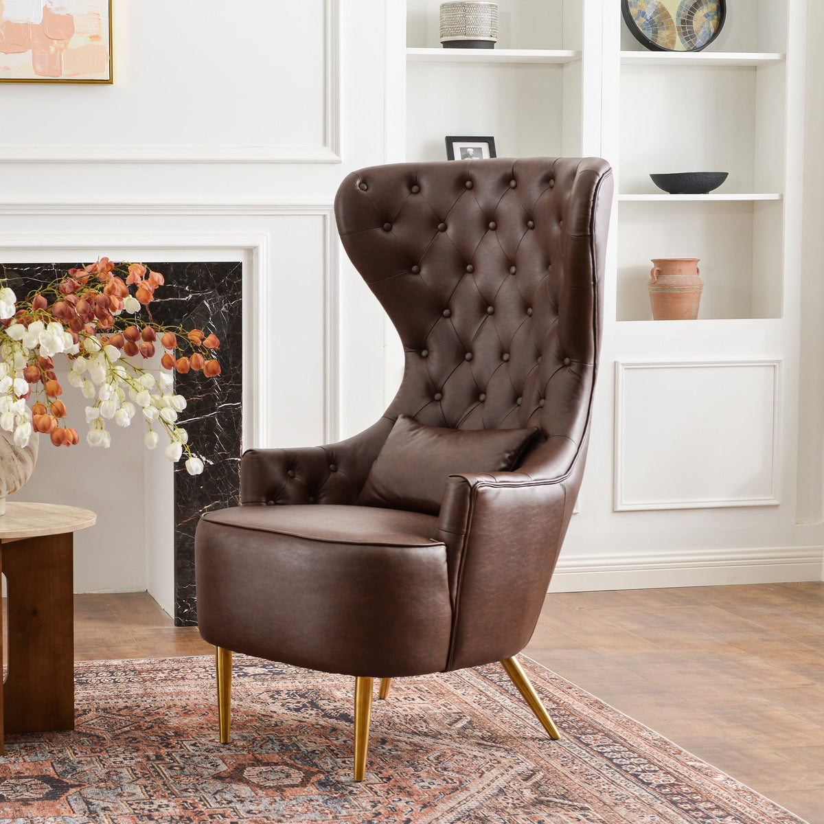 Letitia Faux Leather Wingback Chair