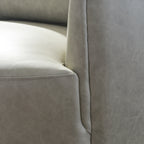 Ashlie Leather Swivel Barrel Chair